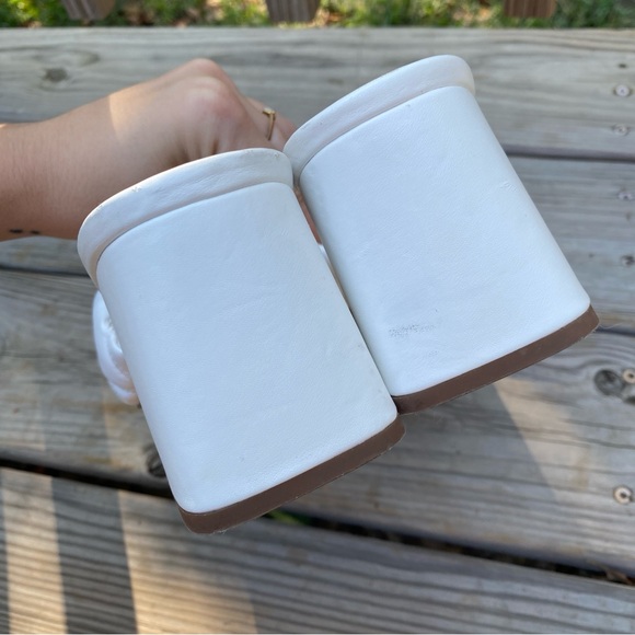 ASOS Quilted Mule White Square Toe Womens Size 9 Block Heel - Picture 4 of 6